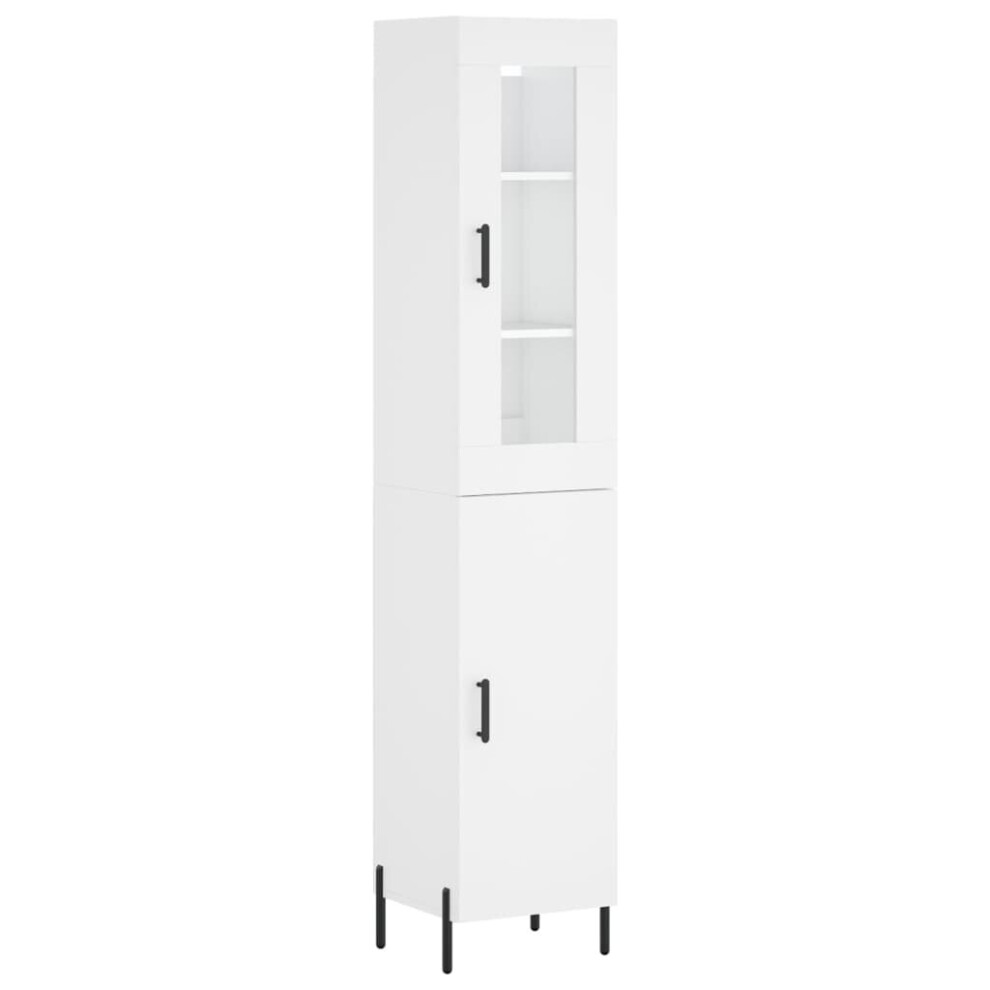 (white, 1 door) vidaXL Highboard Sideboard Tall Storage Cabinet Side Cabinet Engineered Wood