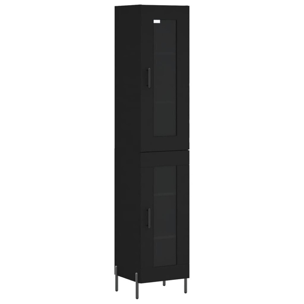 (black, 1 glass door) vidaXL Highboard Sideboard Tall Storage Cabinet Side Cabinet Engineered Wood