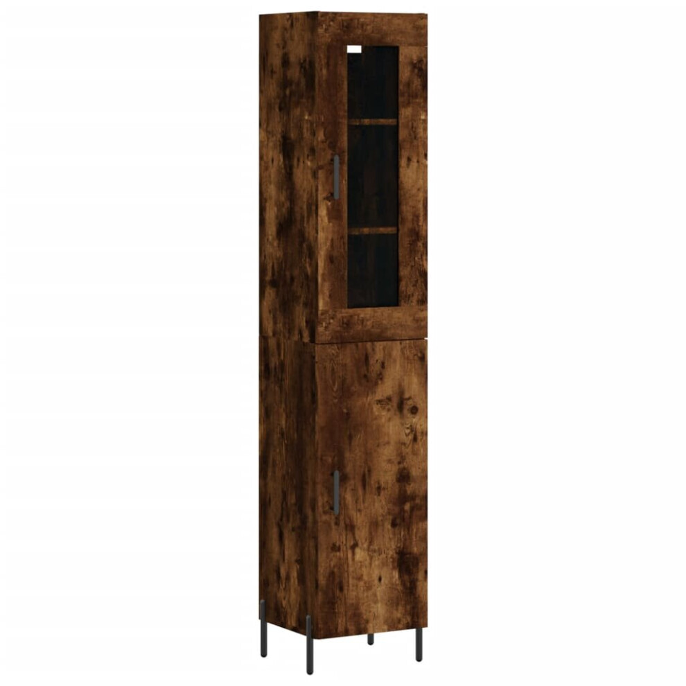 (smoked oak, 1 door) vidaXL Highboard Sideboard Tall Storage Cabinet Side Cabinet Engineered Wood