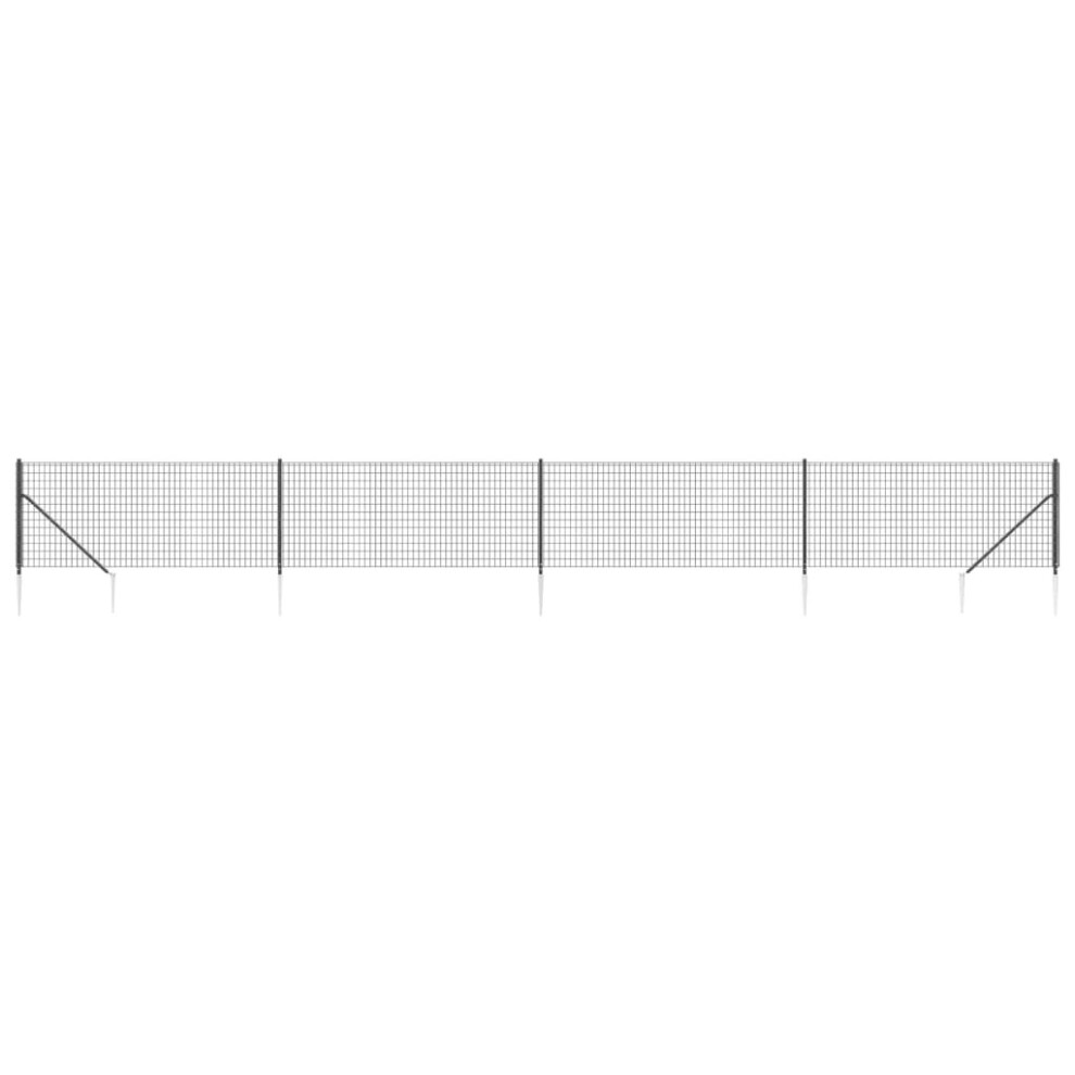 Vidaxl (Anthracite, 1 X 10 M) Wire Mesh Fence Outdoor Garden Wire Fencing Mesh With Spike Anchors