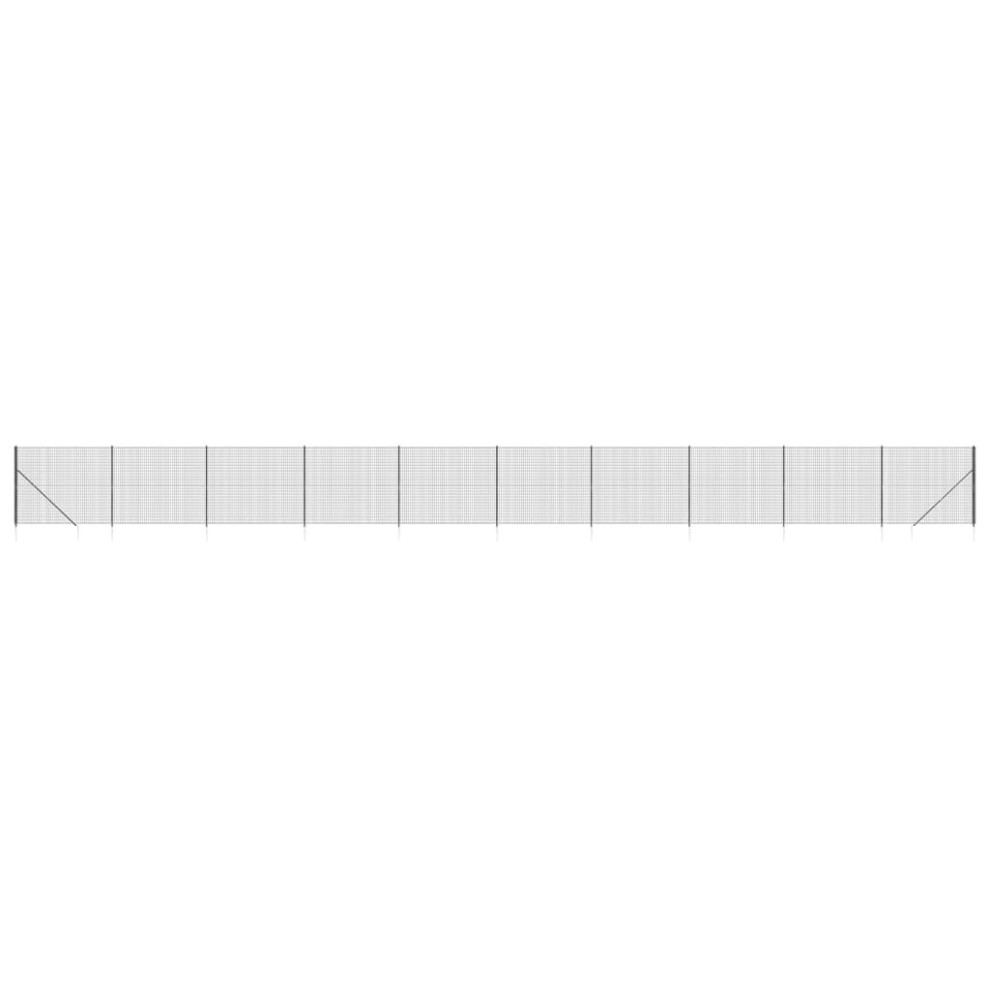 (anthracite, 1.8 x 25 m) vidaXL Wire Mesh Fence Outdoor Garden Wire Fencing Mesh with Spike Anchors