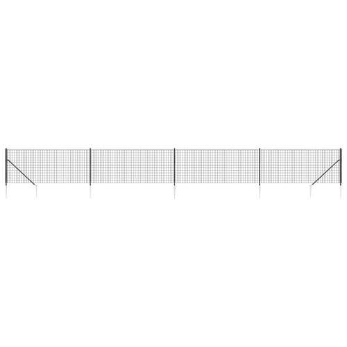 VidaXL vidaXL Maschendrahtzaun mit Bodenhülsen Anthrazit 1,1x10 m