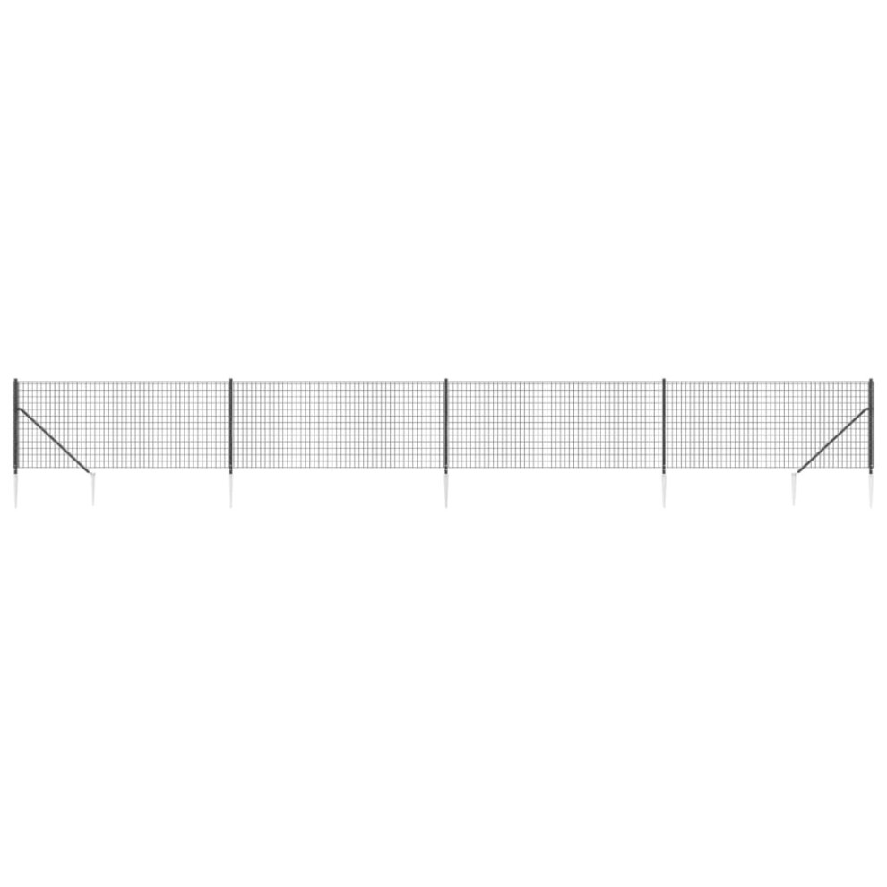 Vidaxl (Anthracite, 1.1 X 10 M) Wire Mesh Fence Outdoor Garden Wire Fencing Mesh With Spike Anchors