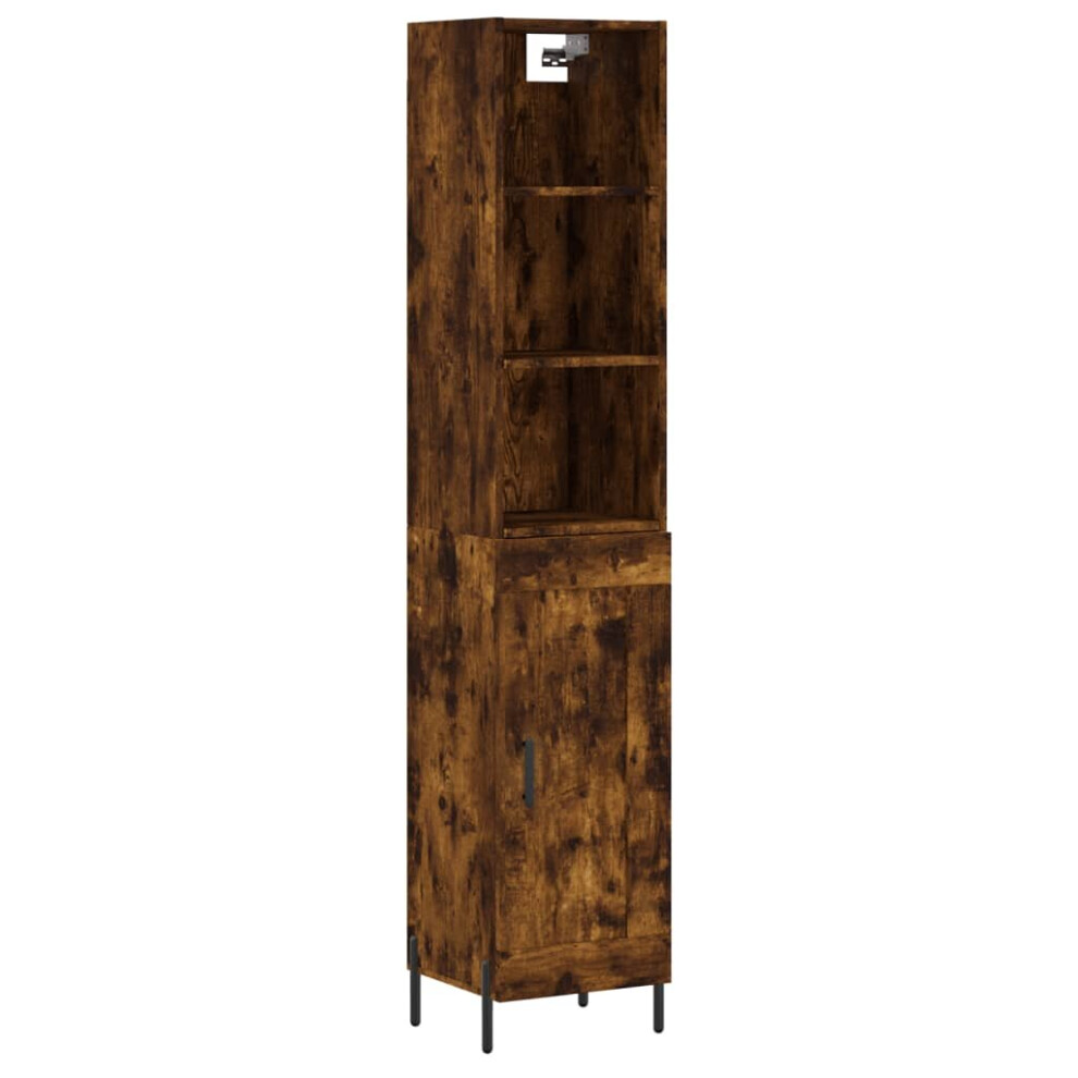 (smoked oak, 1 wood door) vidaXL Highboard Sideboard Cupboard Side Cabinet Smoked Oak Engineered Wood