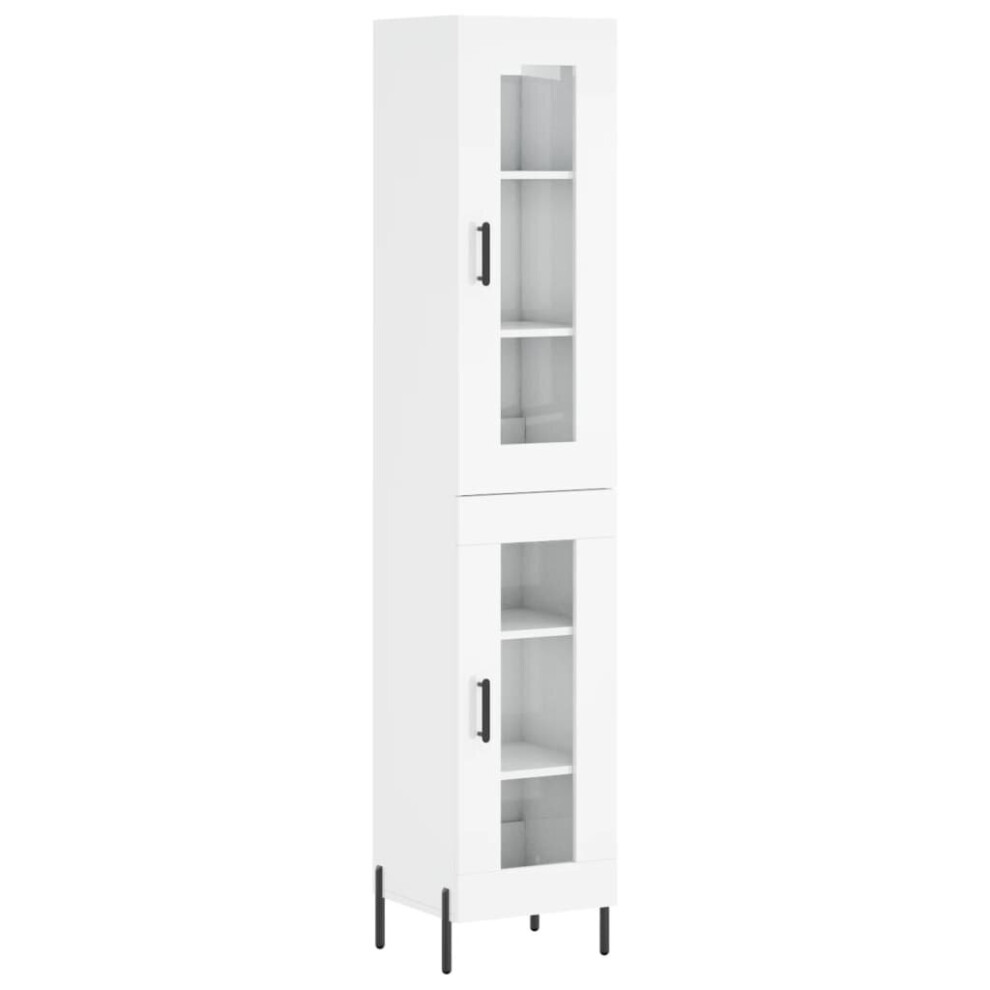 (high gloss white, 1 glass door) vidaXL Highboard Sideboard Tall Storage Cabinet Side Cabinet Engineered Wood