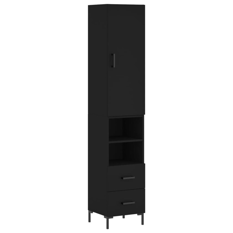 (black, 2 drawers 2 shelves) vidaXL Highboard Sideboard Tall Storage Cabinet Side Cabinet Engineered Wood