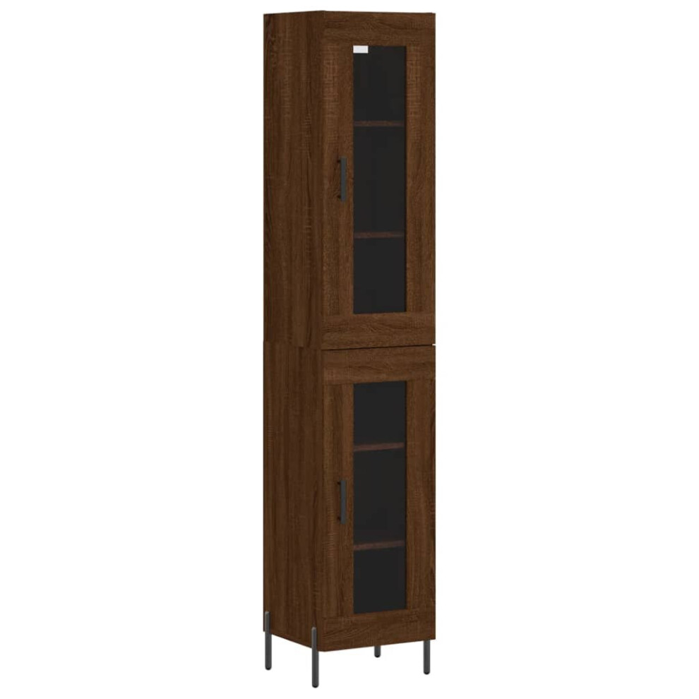 (brown oak, 1 glass door) vidaXL Highboard Sideboard Tall Storage Cabinet Side Cabinet Engineered Wood