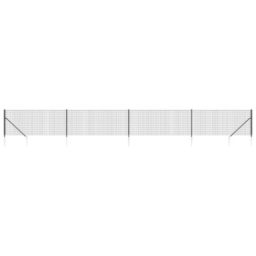 VidaXL vidaXL Maschendrahtzaun mit Bodenhülsen Anthrazit 1x10 m 1