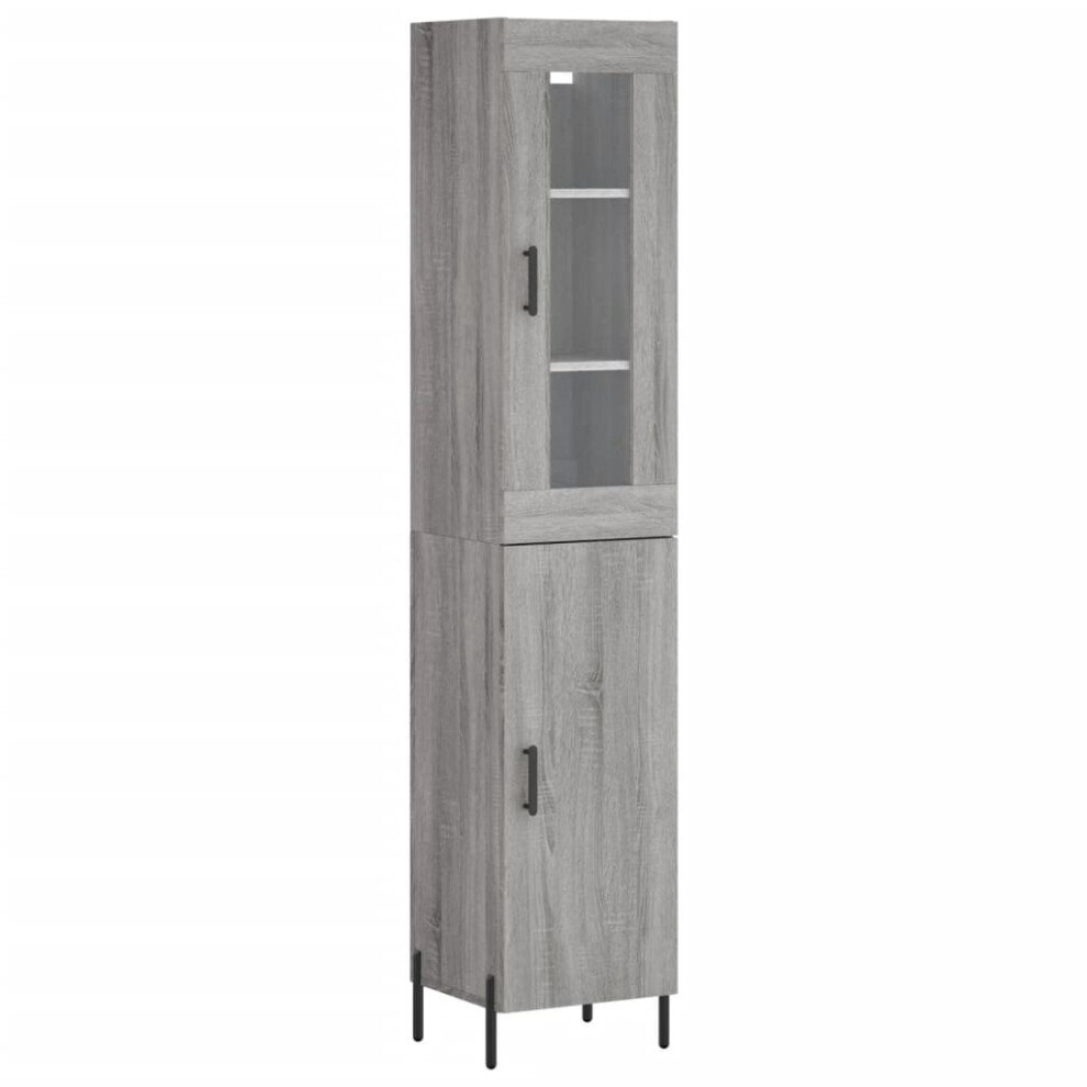 (grey sonoma, 1 door) vidaXL Highboard Sideboard Tall Storage Cabinet Side Cabinet Engineered Wood