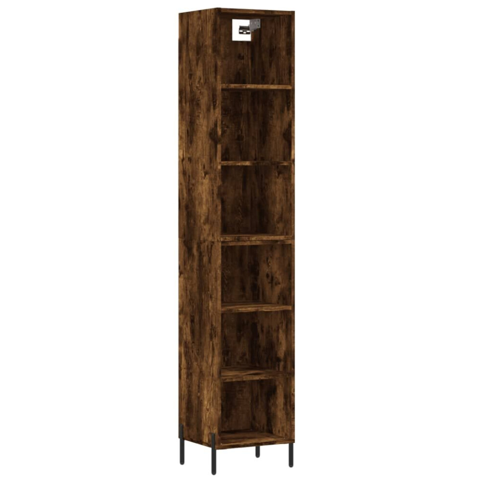 (smoked oak, 3 shelves) vidaXL Highboard Sideboard Cupboard Side Cabinet Smoked Oak Engineered Wood