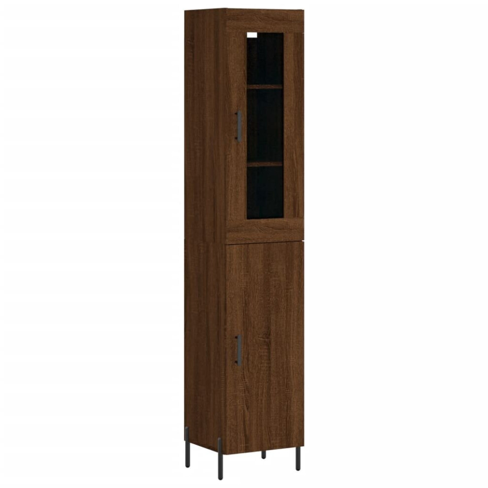 (brown oak, 1 door) vidaXL Highboard Sideboard Tall Storage Cabinet Side Cabinet Engineered Wood