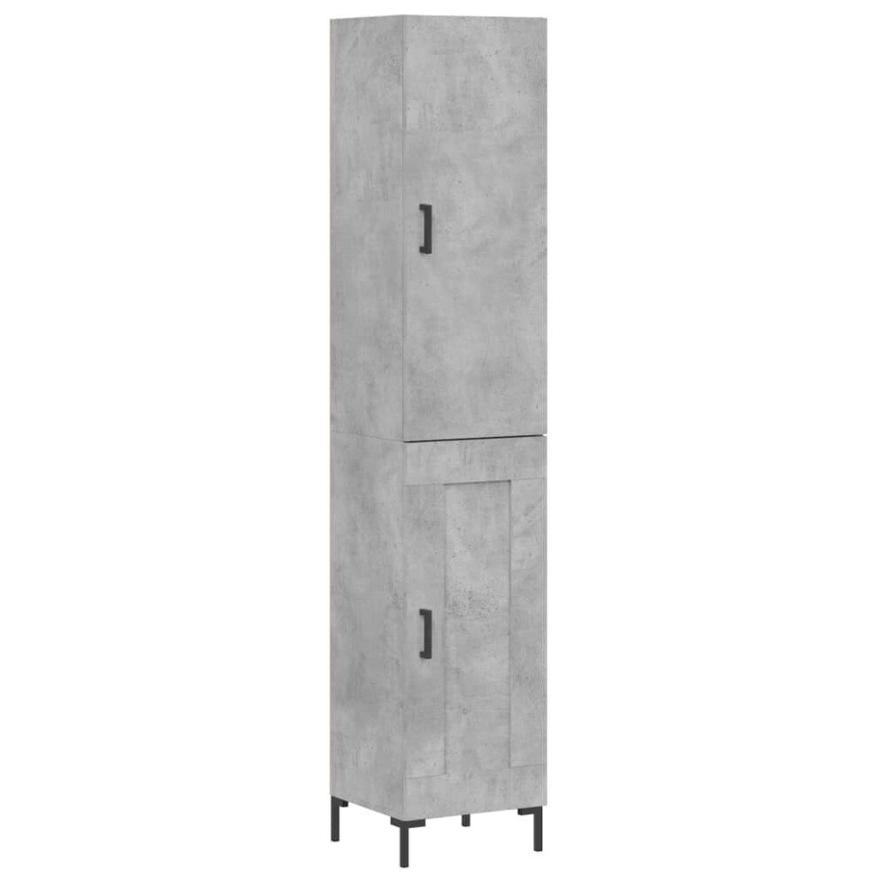 (concrete grey, 1 wood door) vidaXL Highboard Sideboard Tall Storage Cabinet Side Cabinet Engineered Wood