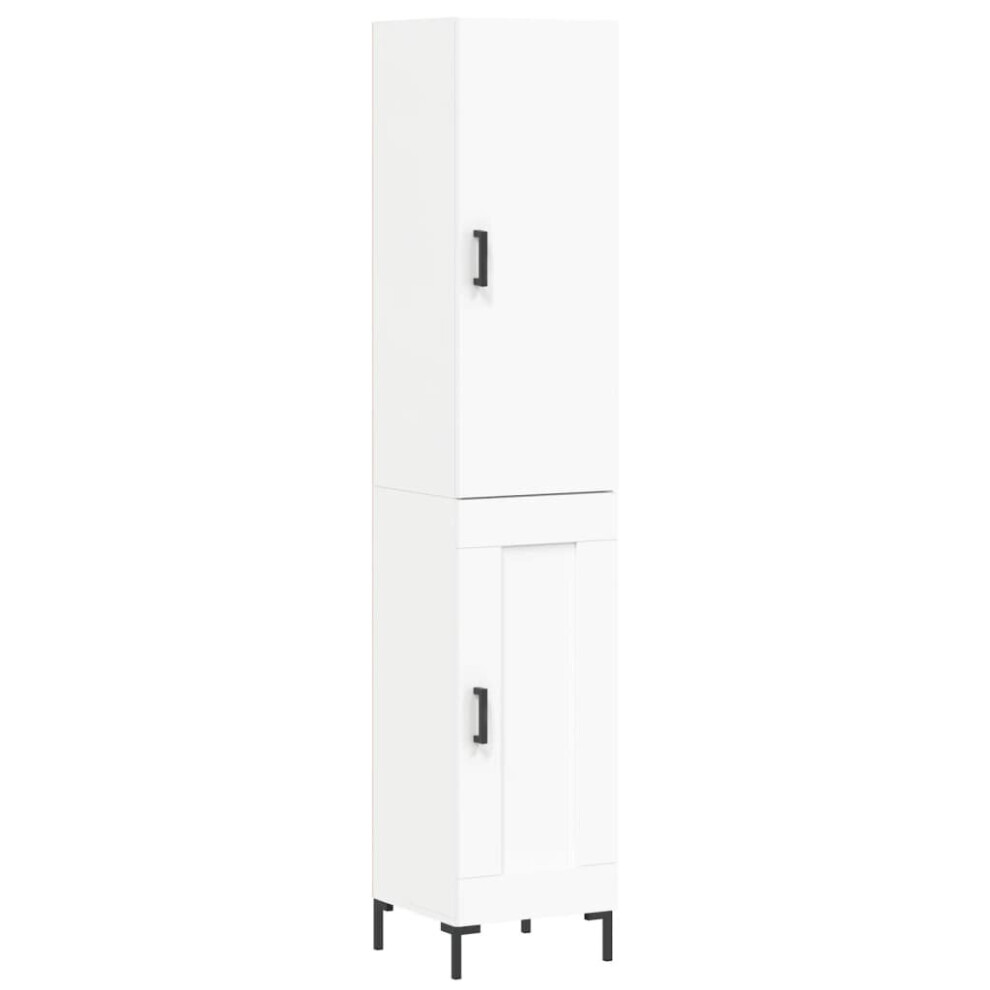 (white, 1 wood door) vidaXL Highboard Sideboard Tall Storage Cabinet Side Cabinet Engineered Wood