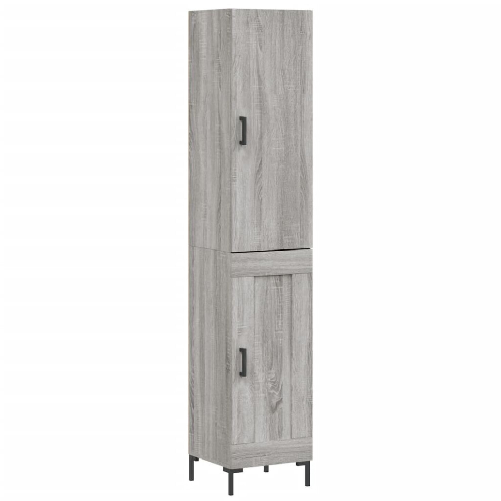 Vidaxl (Grey Sonoma, 1 Wood Door) Highboard Sideboard Tall Storage Cabinet Side Cabinet Engineered Wood