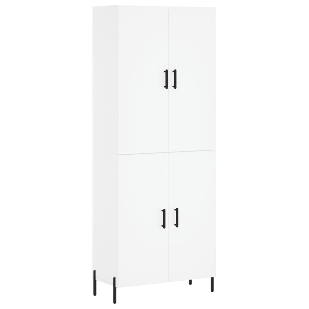 Vidaxl (White, 2 Doors) Highboard Sideboard Storage Cabinet Side Cabinet White Engineered Wood