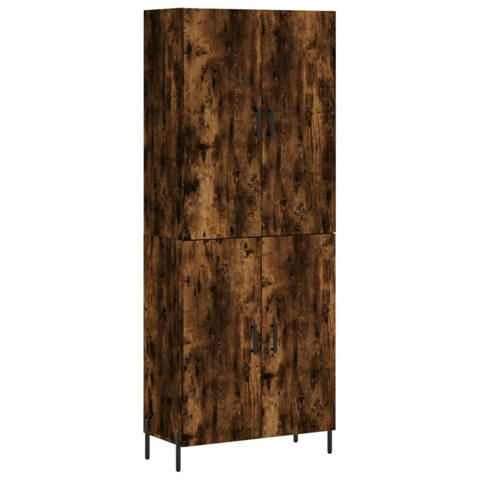 Vidaxl (Smoked Oak, 2 Doors) Highboard Sideboard Storage Cabinet Side Cabinet White Engineered Wood