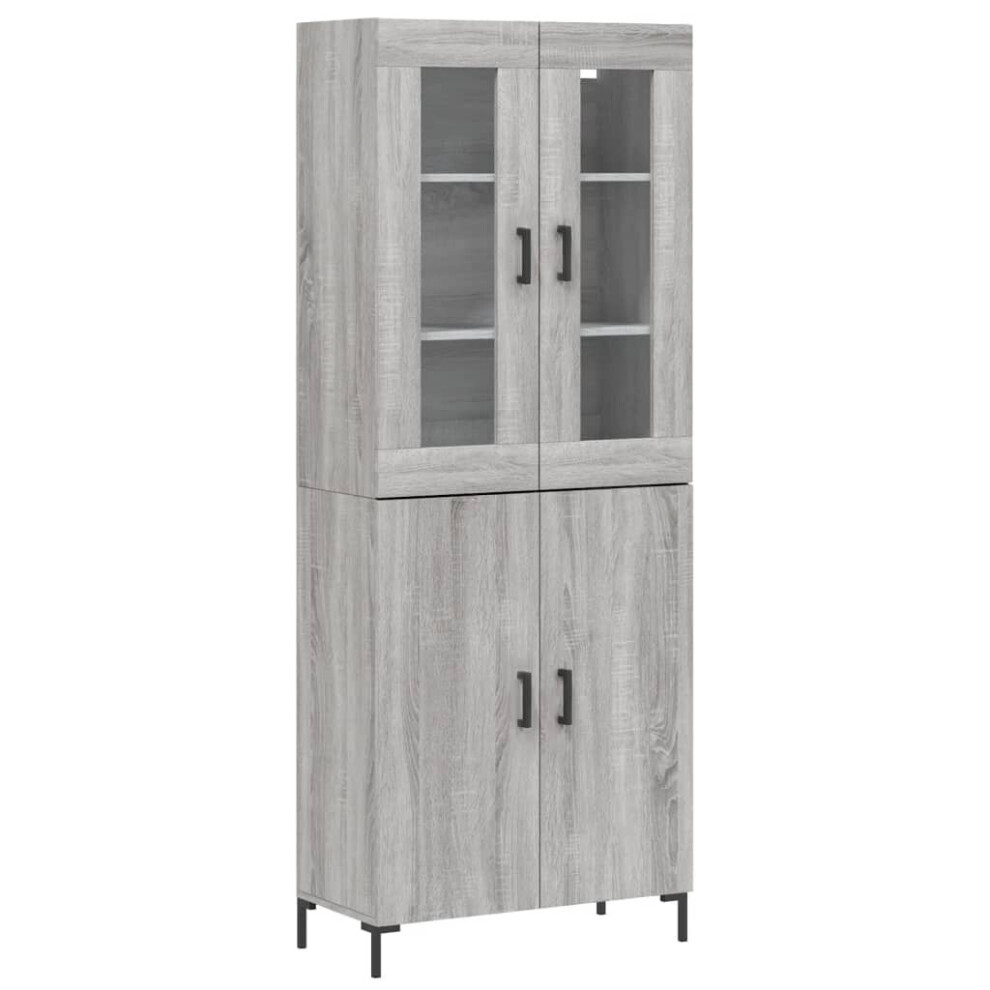 (grey sonoma, 2 doors) vidaXL Highboard Sideboard Tall Storage Cabinet Side Cabinet Engineered Wood