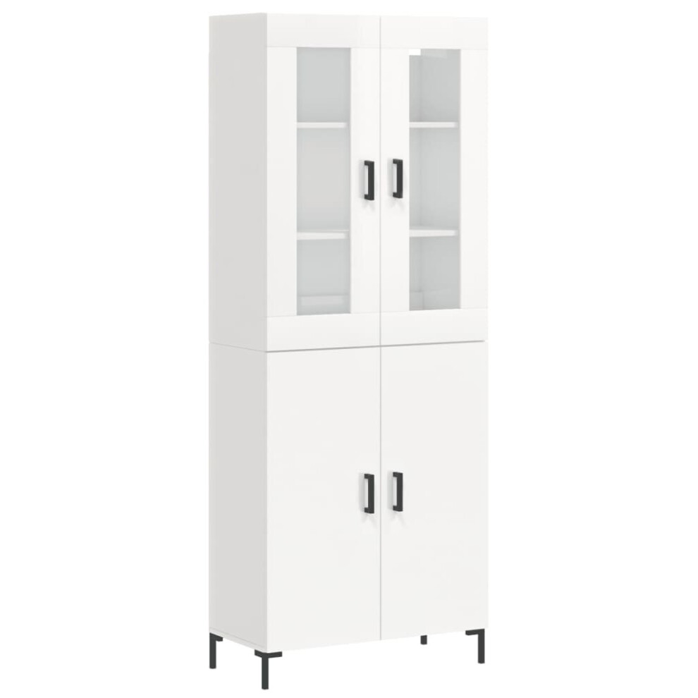 (high gloss white, 2 doors) vidaXL Highboard Sideboard Tall Storage Cabinet Side Cabinet Engineered Wood