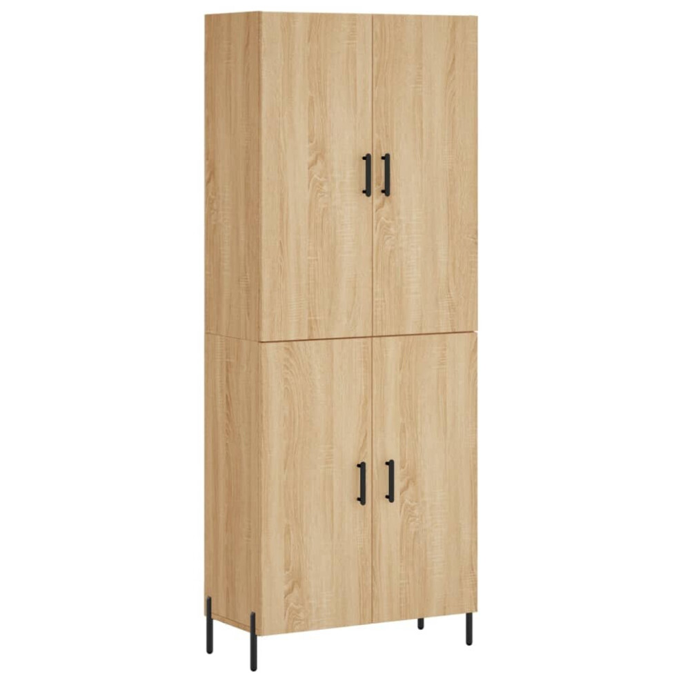 Vidaxl (Sonoma Oak, 2 Doors) Highboard Sideboard Storage Cabinet Side Cabinet White Engineered Wood