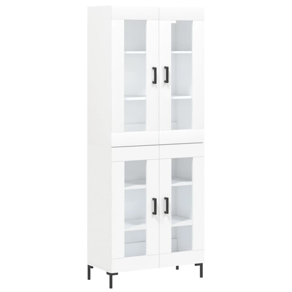 (white, 2 glass doors) vidaXL Highboard Sideboard Tall Storage Cabinet Side Cabinet Engineered Wood