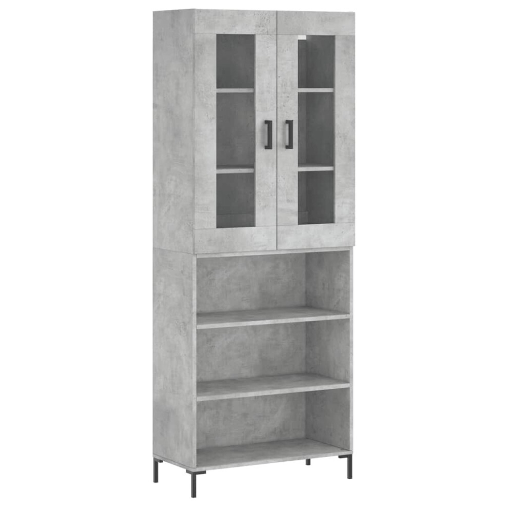 Vidaxl (Concrete Grey, 3 Shelves) Highboard Sideboard Tall Storage Cabinet Side Cabinet Engineered Wood