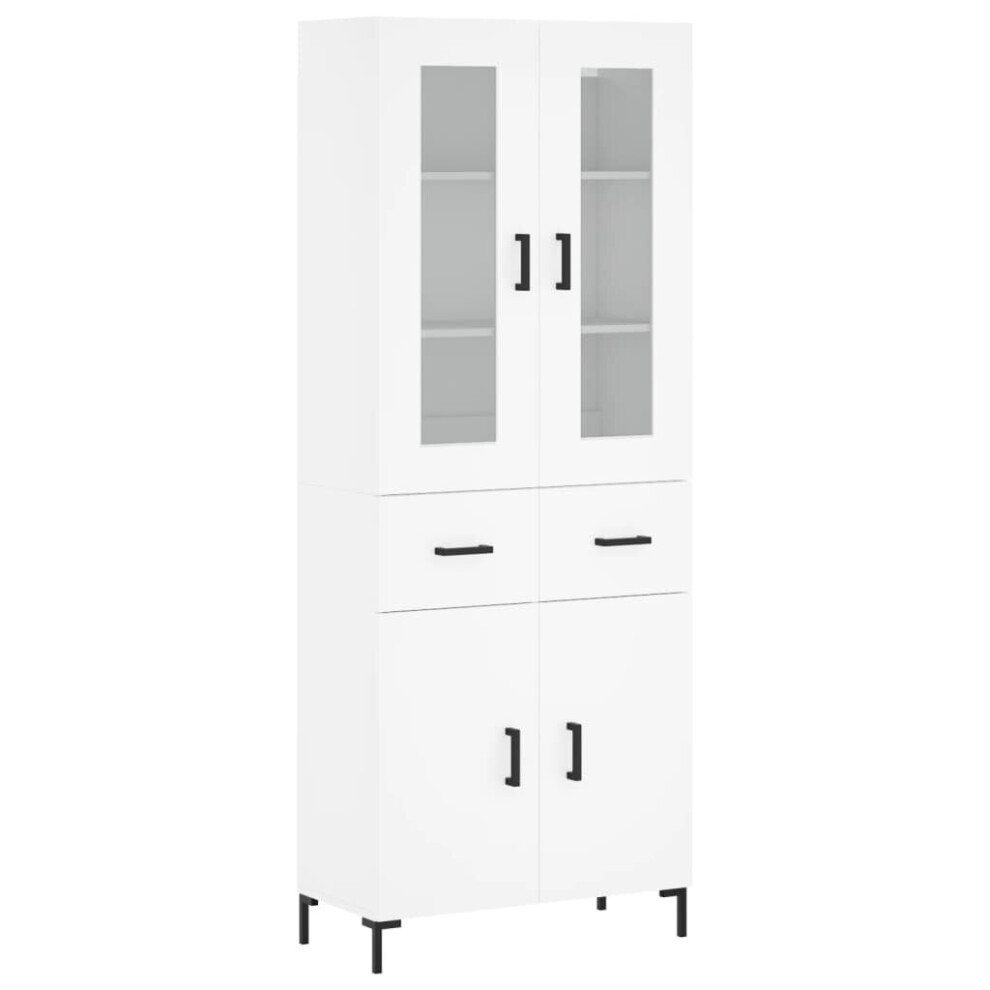 (white, 2 doors 2 drawers) vidaXL Highboard Sideboard Tall Storage Cabinet Side Cabinet Engineered Wood