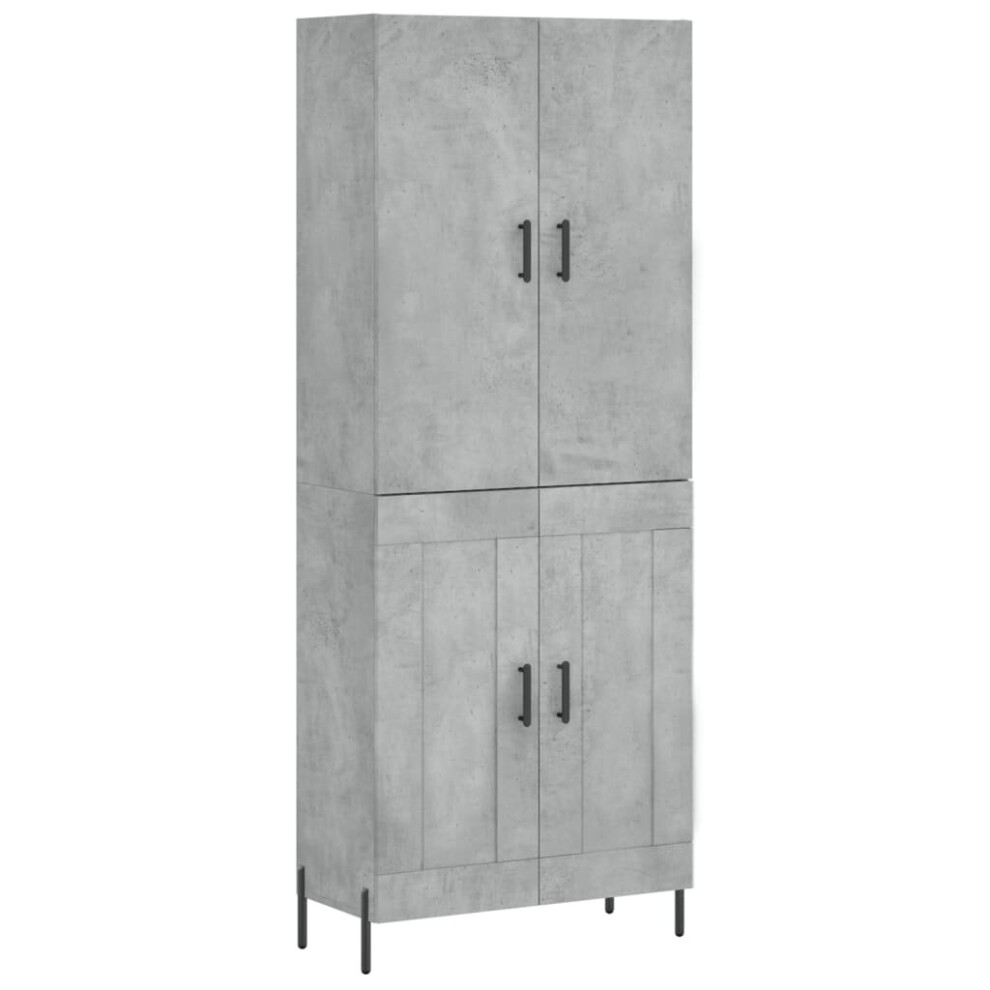 vidaXL Highboard - Grey - Engineered Wood - 69.5x34x180 cm - Image 3