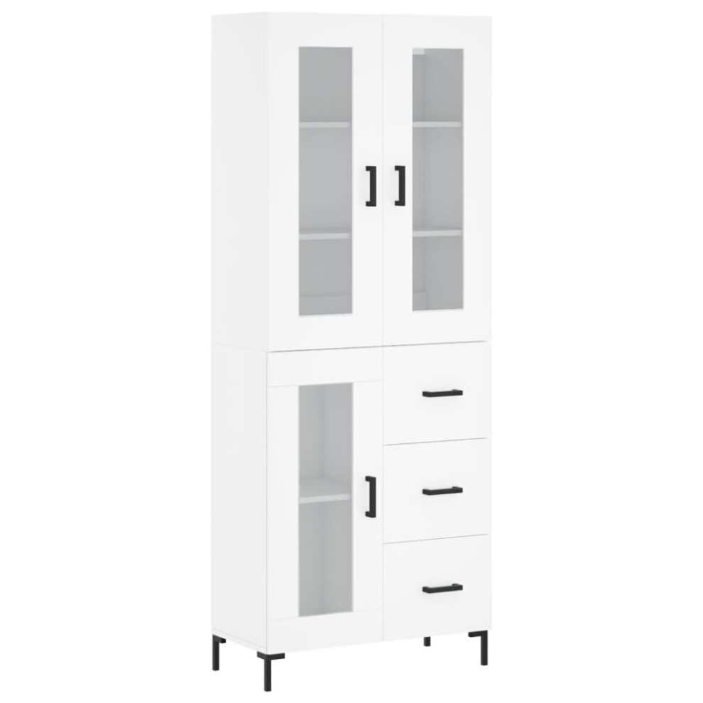 (white, 1 glass door 3 drawers) vidaXL Highboard Sideboard Tall Storage Cabinet Side Cabinet Engineered Wood