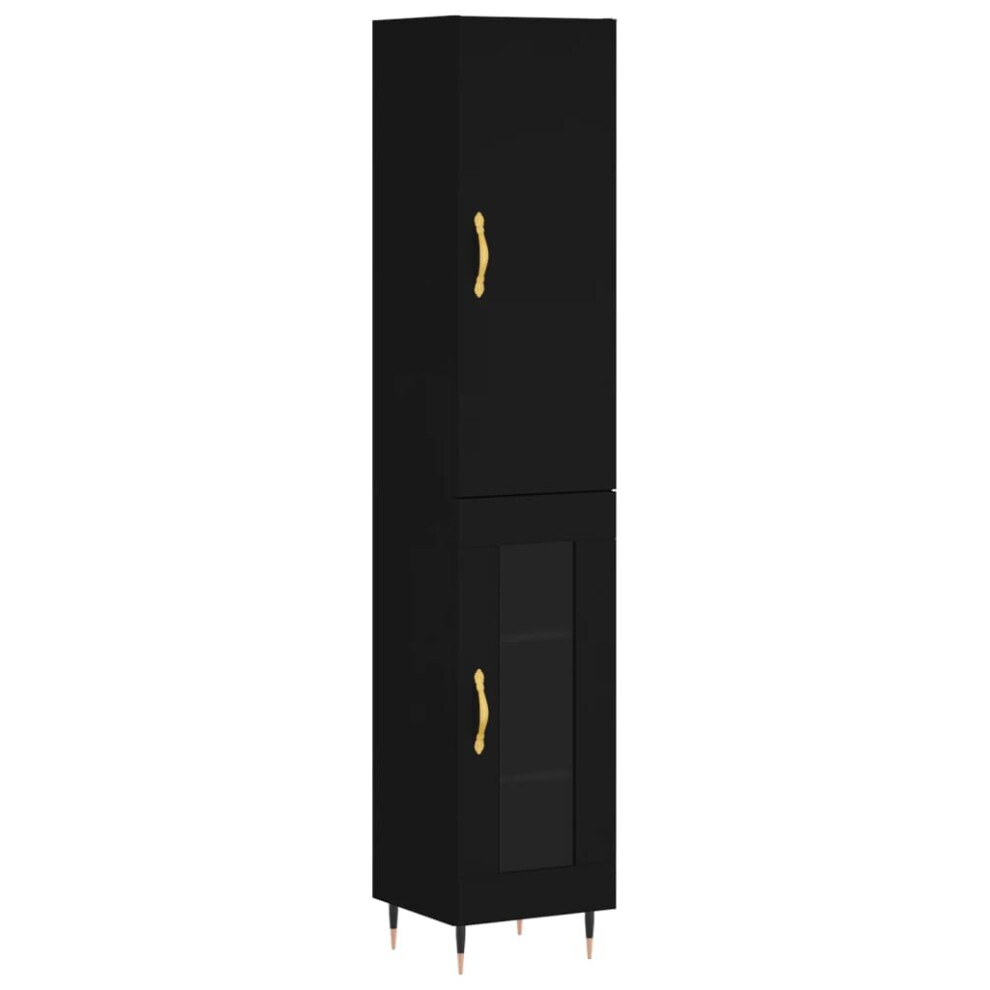 (black, 1 glass door) vidaXL Highboard Sideboard Tall Storage Cabinet Side Cabinet Engineered Wood