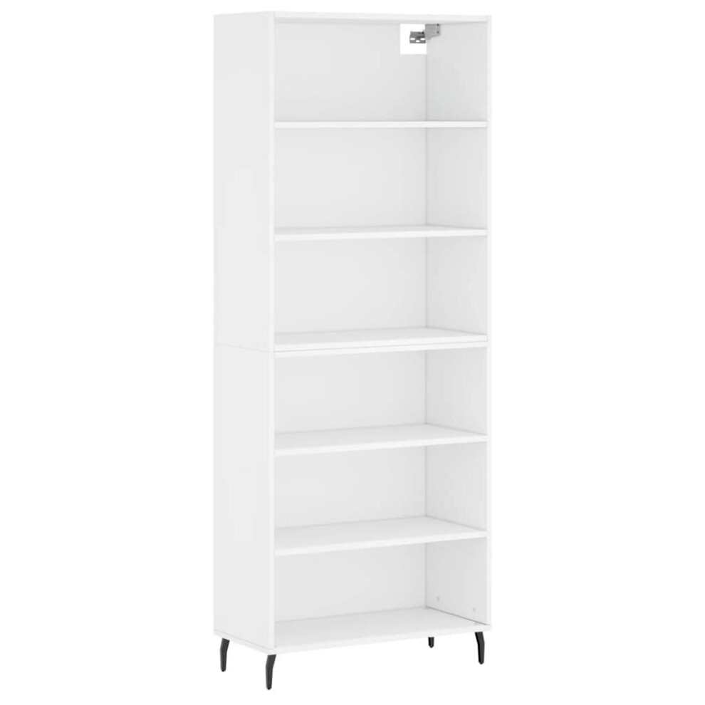 (white, 3 shelves) vidaXL Highboard Sideboard Storage Cabinet High Gloss White Engineered Wood