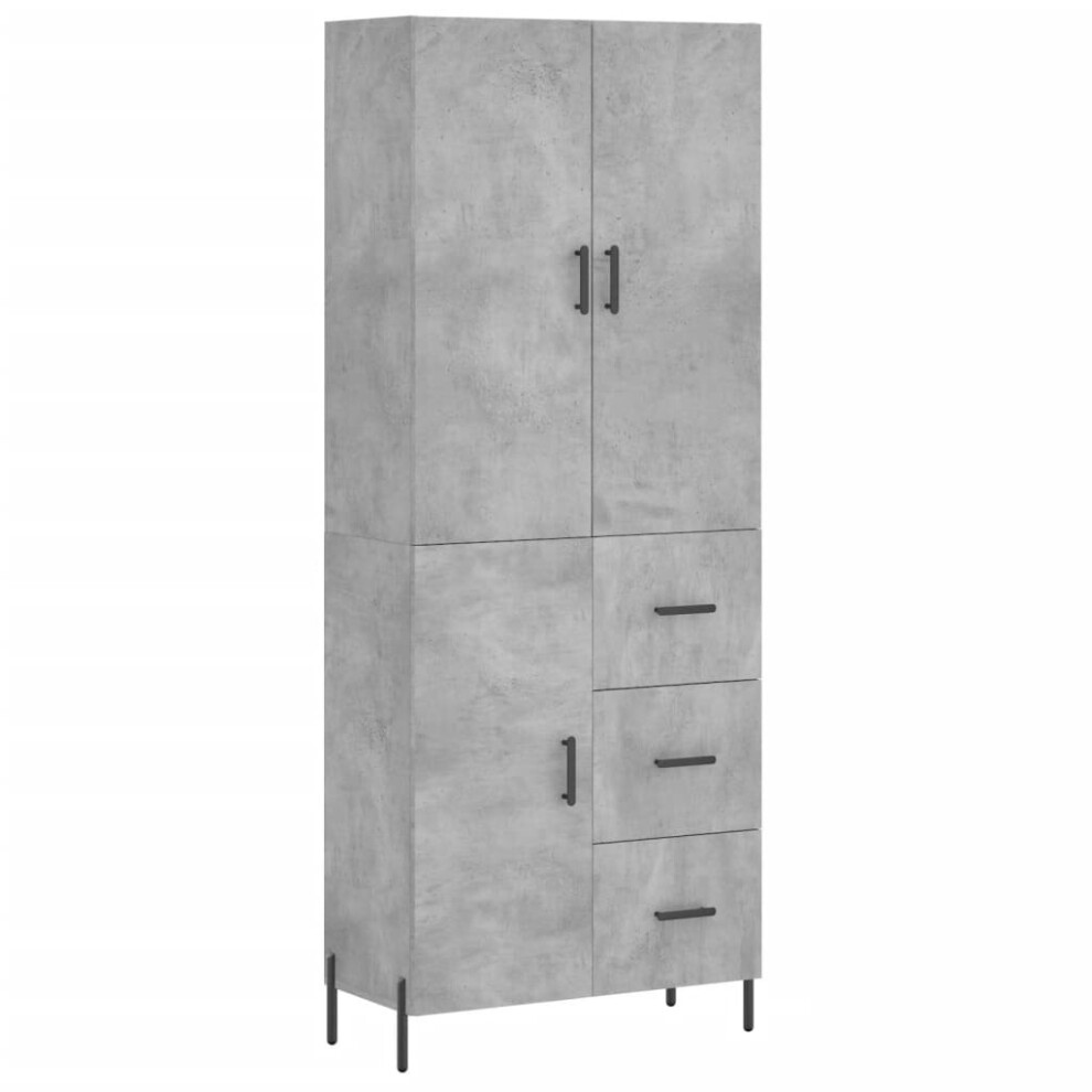 (concrete grey, 1 door 3 drawers) vidaXL Highboard Sideboard Storage Cabinet Side Cabinet White Engineered Wood