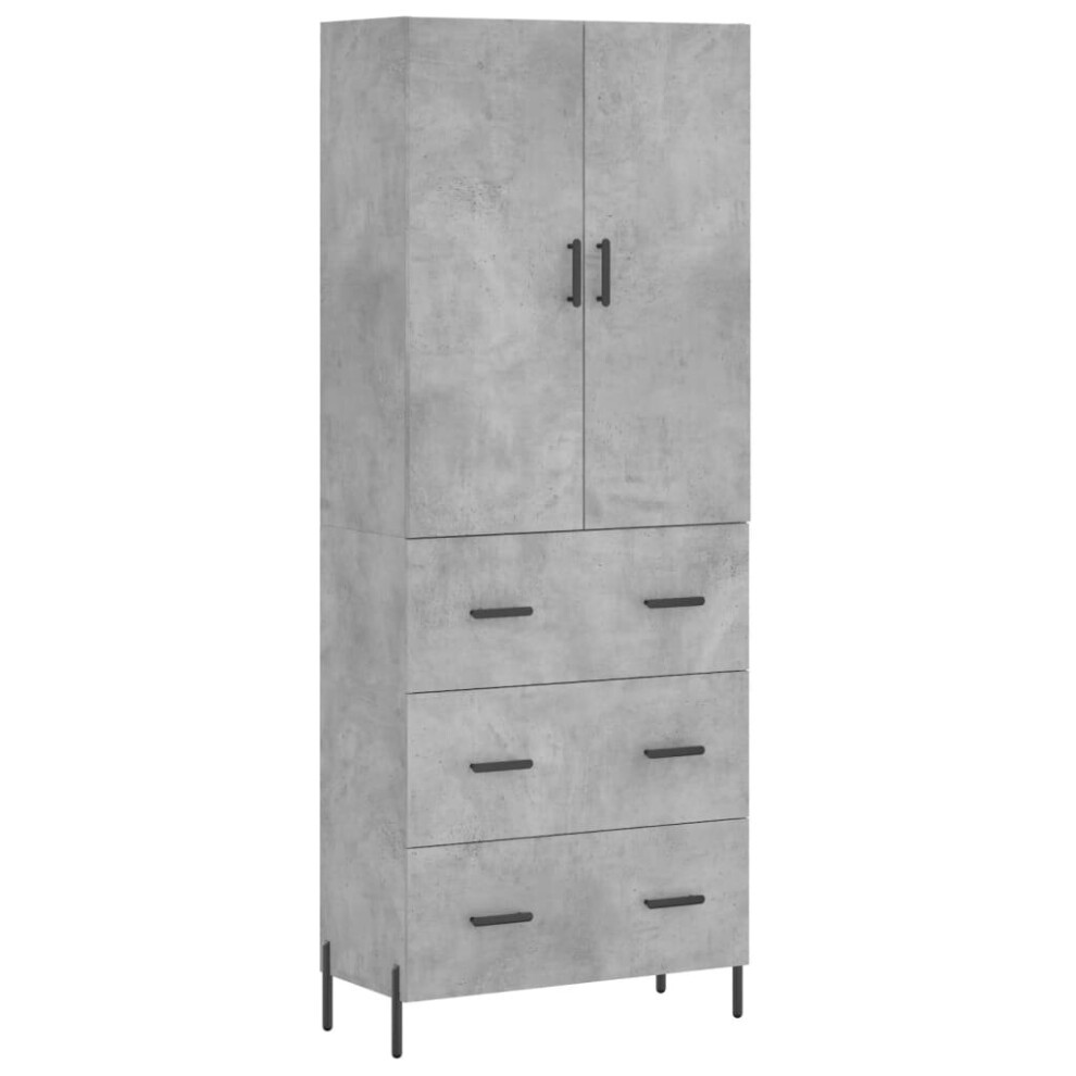 VIDAXL - Highboard - 2 Door 3 Drawer - Concrete Grey - 180 x 69.5 x 34cm - Image 2