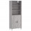 VidaXL (grey sonoma, 2 doors) vidaXL Highboard Sideboard Storage Cabinet High Gloss White Engineered Wood 1