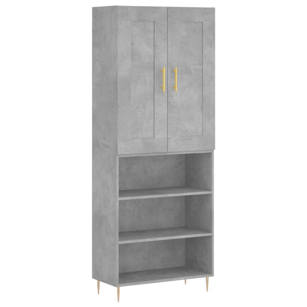 (concrete grey, 3 shelves) vidaXL Highboard Sideboard Tall Storage Cabinet Side Cabinet Engineered Wood