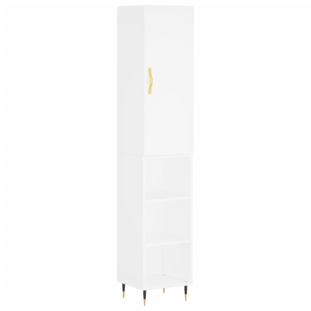 (white, 3 shelves) vidaXL Highboard Sideboard Tall Storage Cabinet Side Cabinet Engineered Wood