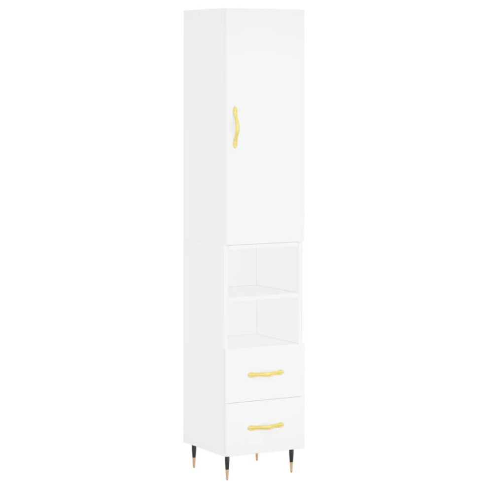 (white, 2 drawers 2 shelves) vidaXL Highboard Sideboard Tall Storage Cabinet Side Cabinet Engineered Wood