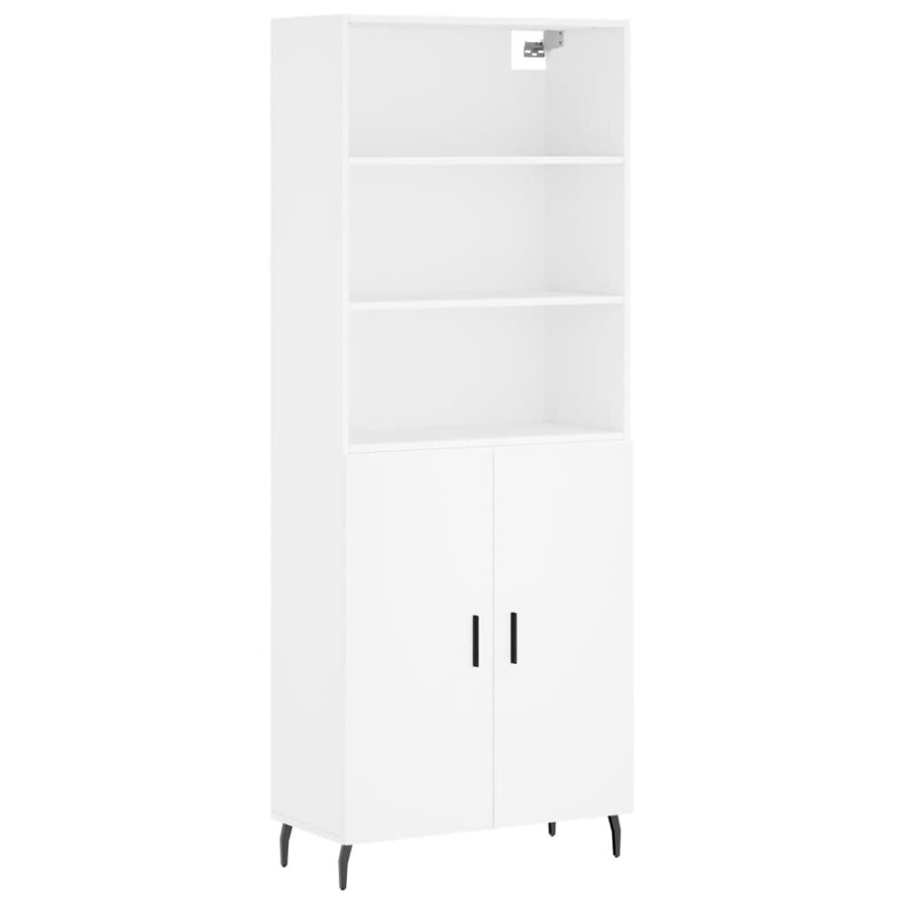 (white, 2 doors) vidaXL Highboard Sideboard Storage Cabinet High Gloss White Engineered Wood