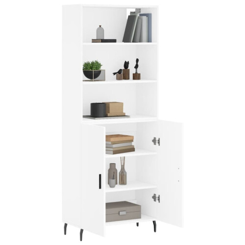 VidaXL (white, 2 doors) vidaXL Highboard Sideboard Storage Cabinet High Gloss White Engineered Wood 2
