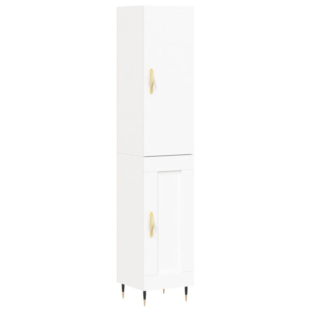 (white, 1 wood door) vidaXL Highboard Sideboard Tall Storage Cabinet Side Cabinet Engineered Wood