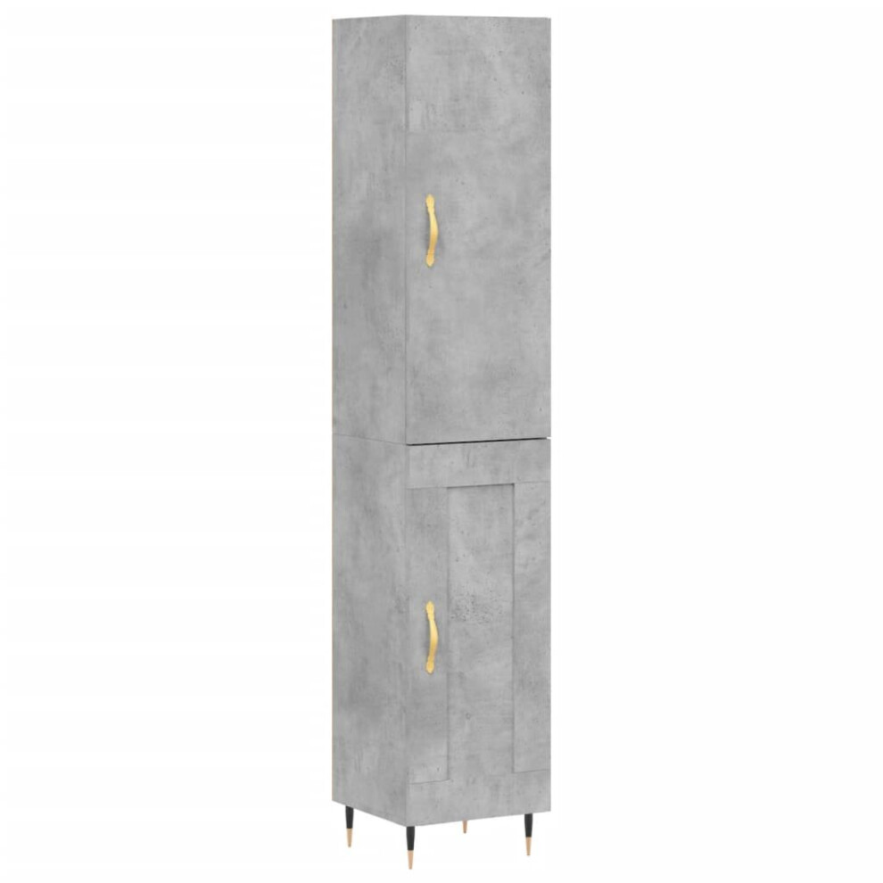 (concrete grey, 1 wood door) vidaXL Highboard Sideboard Tall Storage Cabinet Side Cabinet Engineered Wood