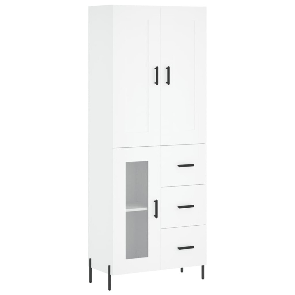 (white, 1 glass door 3 drawers) vidaXL Highboard Sideboard Tall Storage Cabinet Side Cabinet Engineered Wood