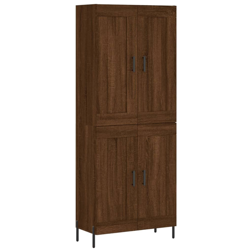 (brown oak, 2 wood doors) vidaXL Highboard Sideboard Tall Storage Cabinet Side Cabinet Engineered Wood