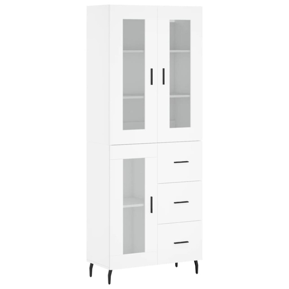 (white, 1 glass door 3 drawers) vidaXL Highboard Sideboard Tall Storage Cabinet Side Cabinet Engineered Wood