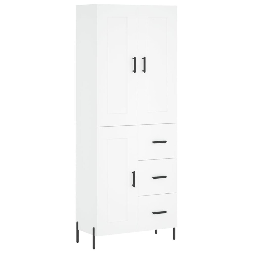 (white, 1 wood door 3 drawers) vidaXL Highboard Sideboard Tall Storage Cabinet Side Cabinet Engineered Wood