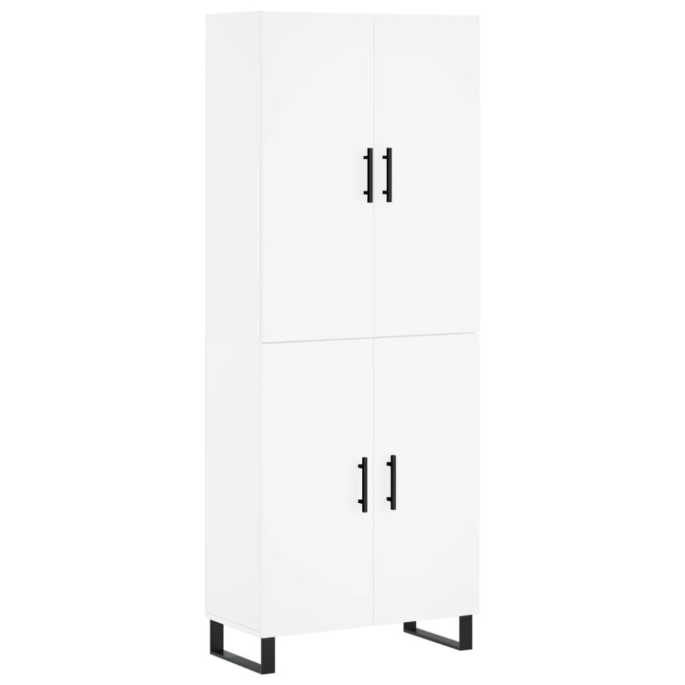 Vidaxl (White, 2 Doors) Highboard Sideboard Storage Cabinet Side Cabinet White Engineered Wood