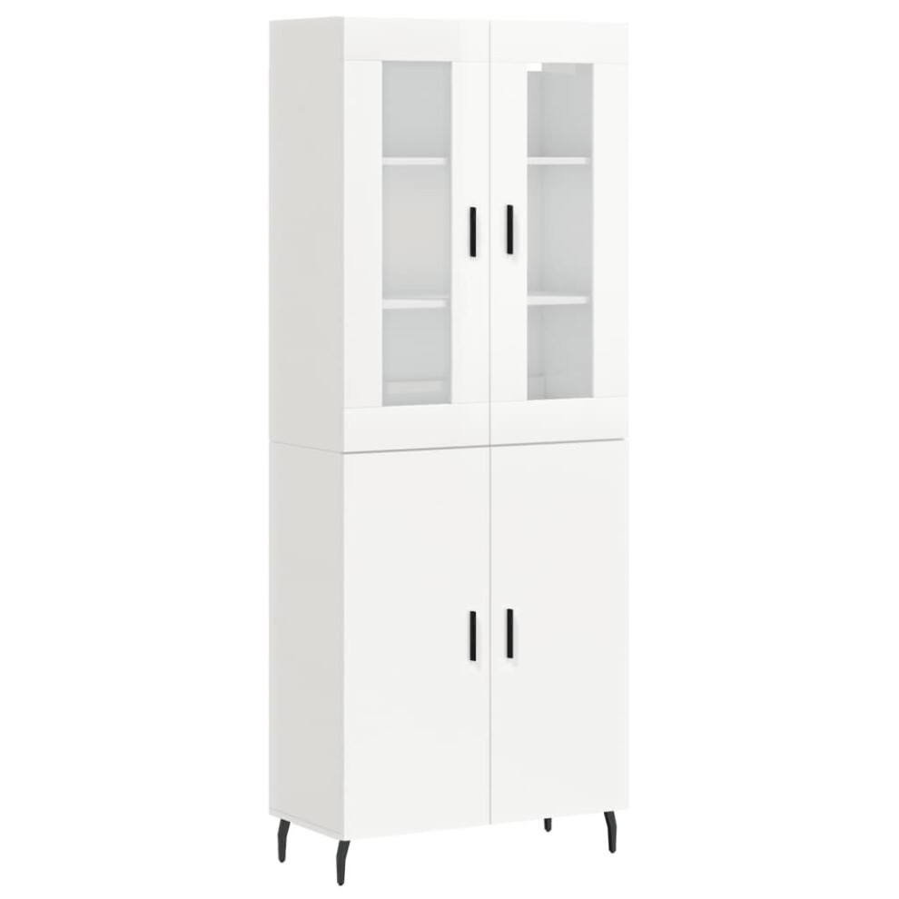 (high gloss white, 2 doors) vidaXL Highboard Sideboard Tall Storage Cabinet Side Cabinet Engineered Wood