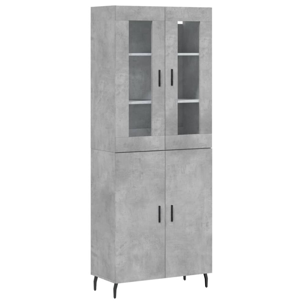 Vidaxl (Concrete 2 Doors) Highboard Sideboard Tall Storage Cabinet Side Cabinet Engineered Wood Grey