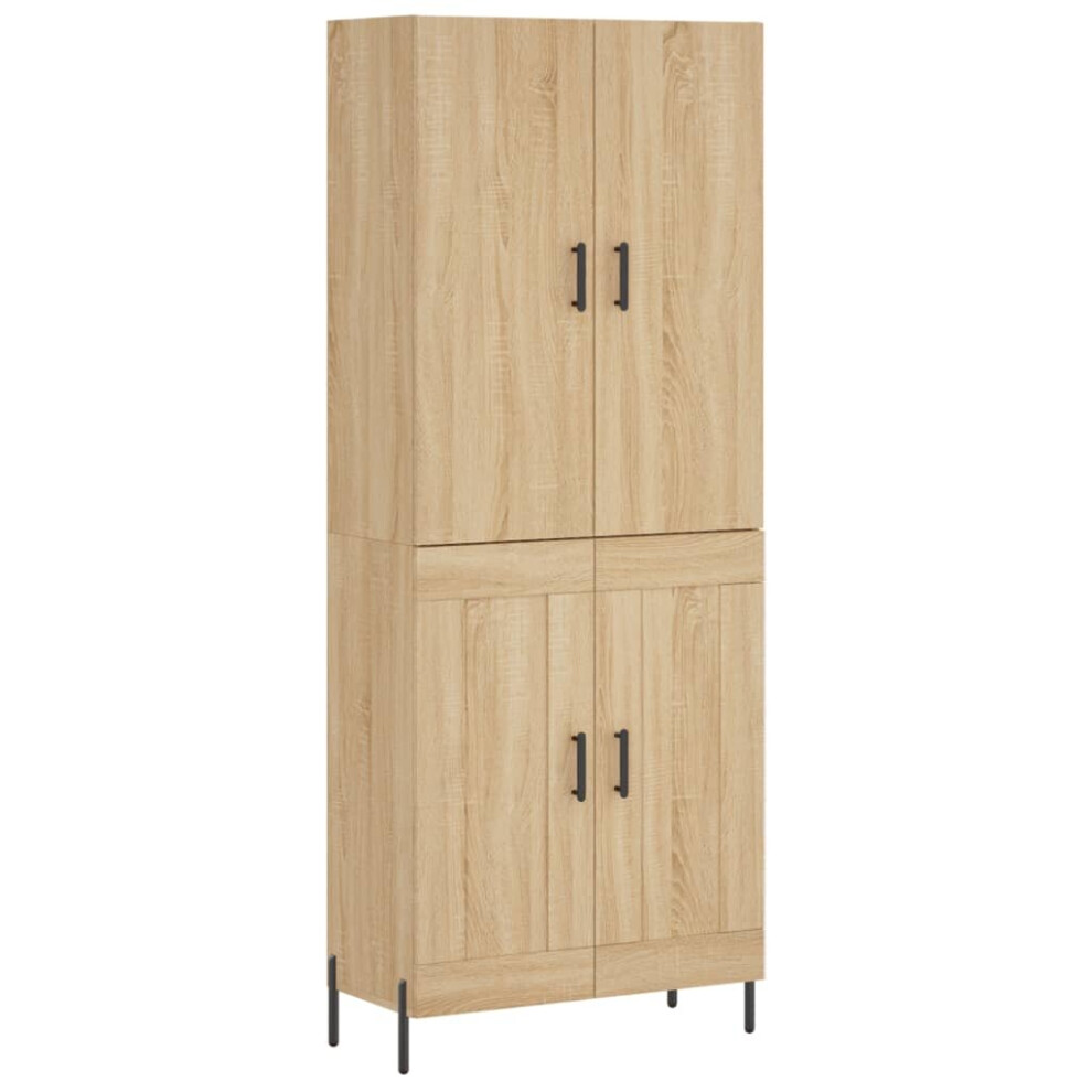 (sonoma oak, 2 wood doors) vidaXL Highboard Sideboard Storage Cabinet Side Cabinet White Engineered Wood-image-OPC-PCFJ6F5-NEW