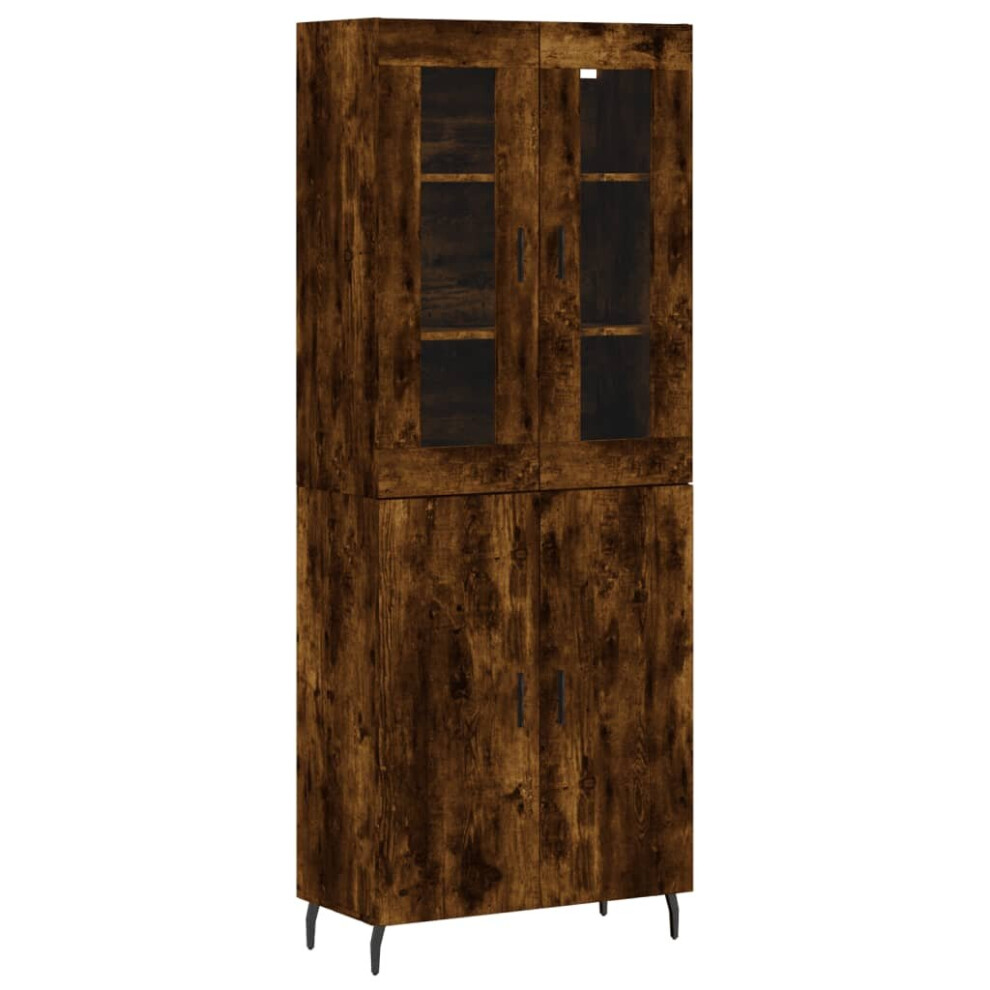 (smoked oak, 2 doors) vidaXL Highboard Sideboard Tall Storage Cabinet Side Cabinet Engineered Wood