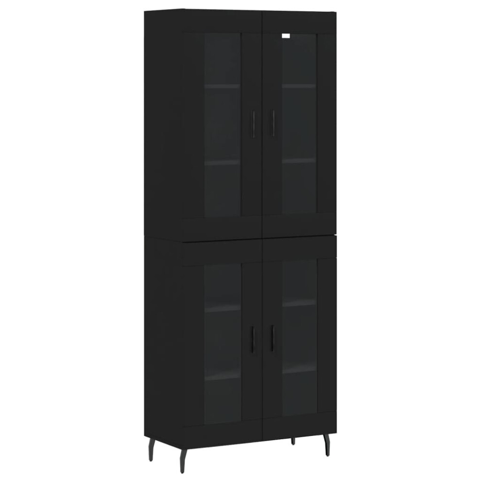 (black, 2 glass doors) vidaXL Highboard Sideboard Tall Storage Cabinet Side Cabinet Engineered Wood